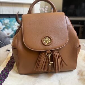 Tory Burch Brown Leather Backpack